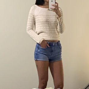 White and cream striped top - Gap